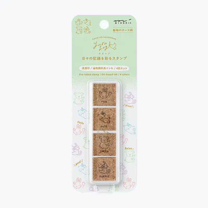 Midori - Stamp - Yuru Log - Pre-Inked - Animals 1