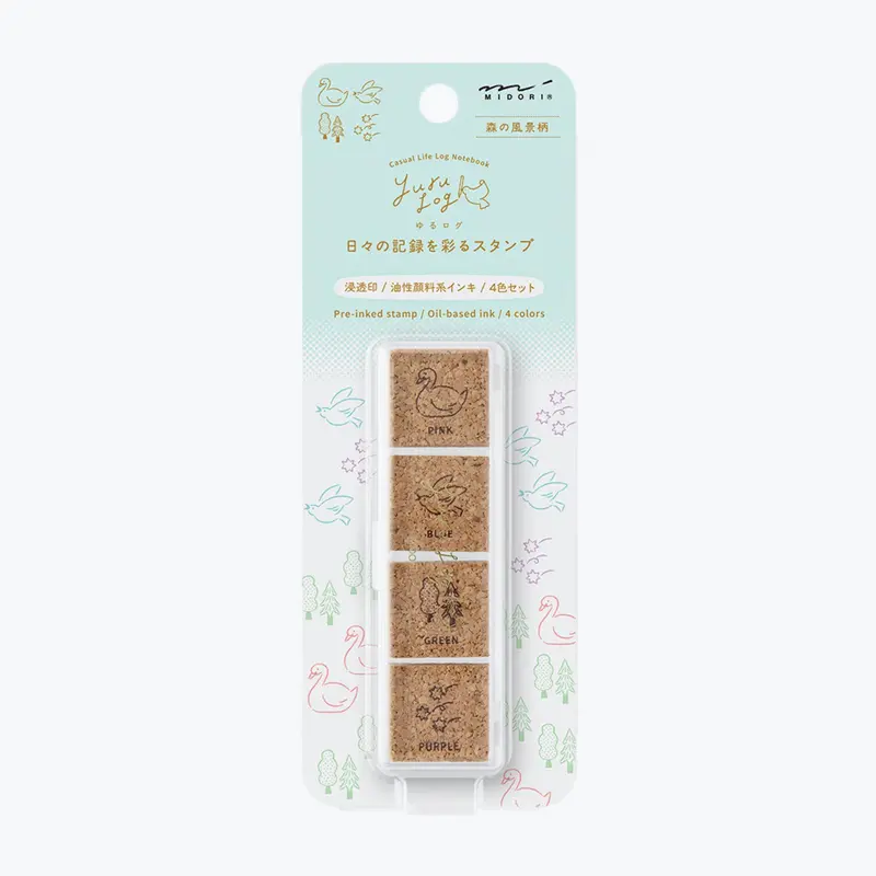 Midori - Stamp - Yuru Log - Pre-Inked - Forest 1