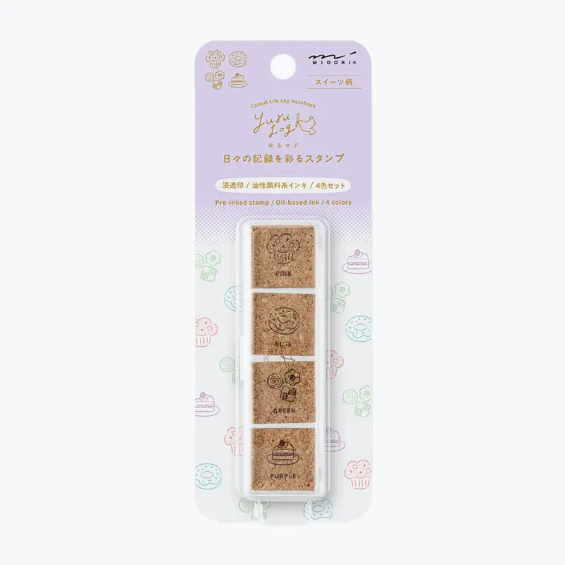 Midori - Stamp - Yuru Log - Pre-Inked - Sweets 1