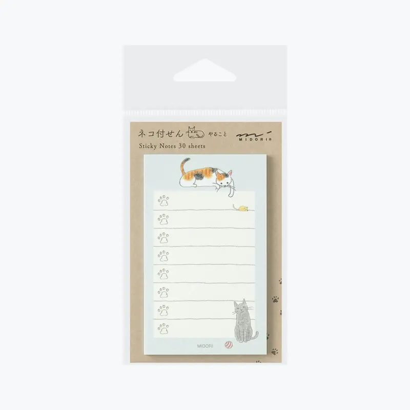 Midori - Sticky Notes - To Do - Cat Green 1