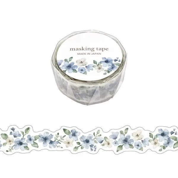 Mind Wave - Washi Tape - Blue Flowers (Die-Cut) 1