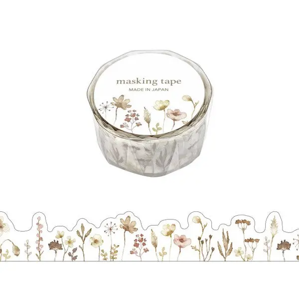Mind Wave - Washi Tape - Brown Flowers (Die-Cut) 1