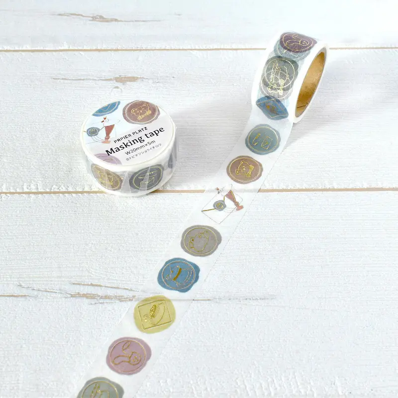 Mind Wave - Washi Tape - Gold Flake Infused - Sealing Stamp 1