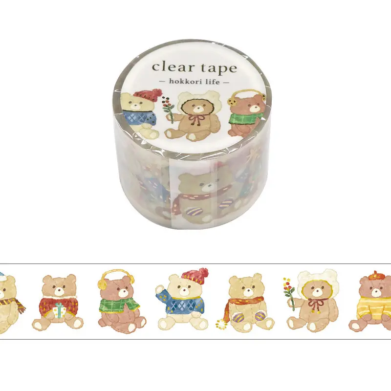 Mind Wave - Washi Tape - Hokkori Life - Bear (Matte Pet) 1