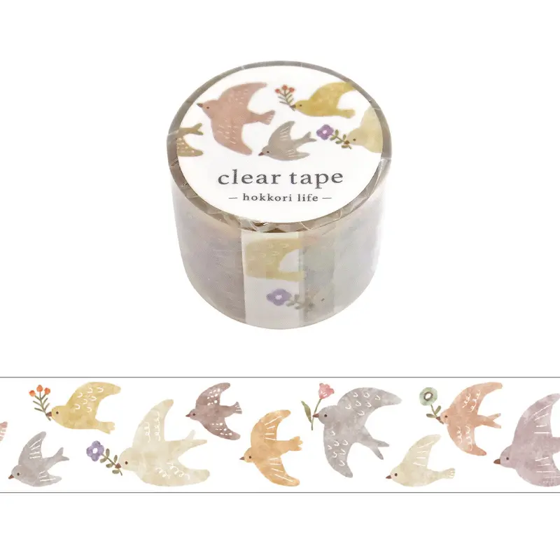 Mind Wave - Washi Tape - Hokkori Life - Bird (Matte Pet) 1
