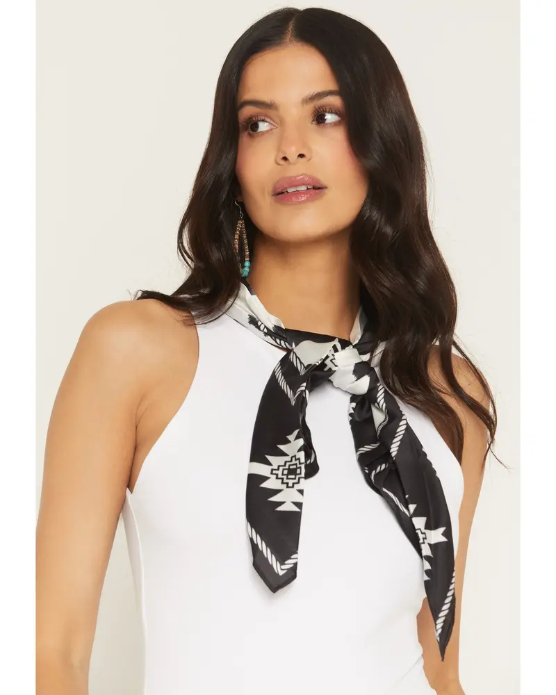Mona Cow Print Oversized Wild Rag 1