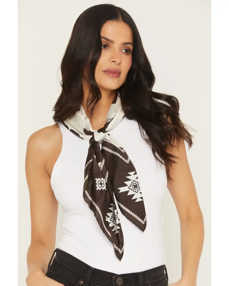 Mona Southwest Cow Print Oversized Wild Rag 1