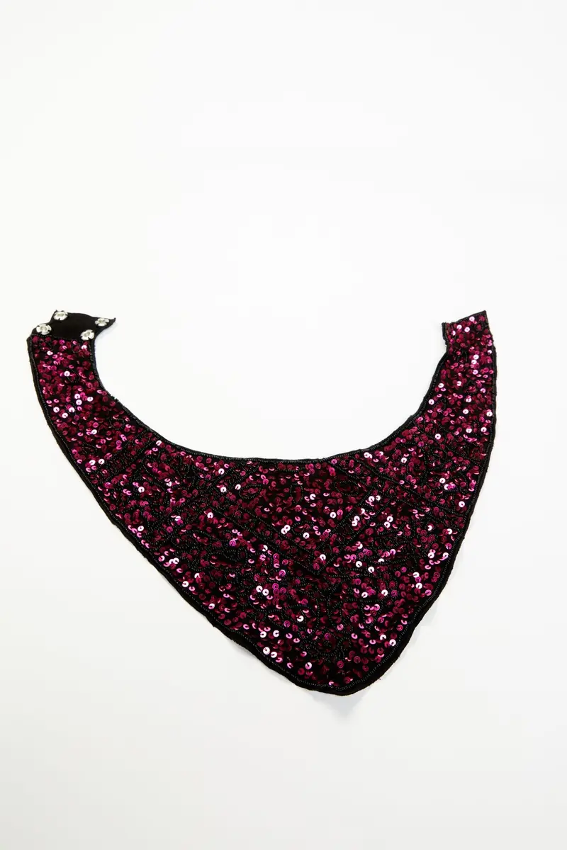 Monroe Fuchsia Sequin Bandana Necklace 1