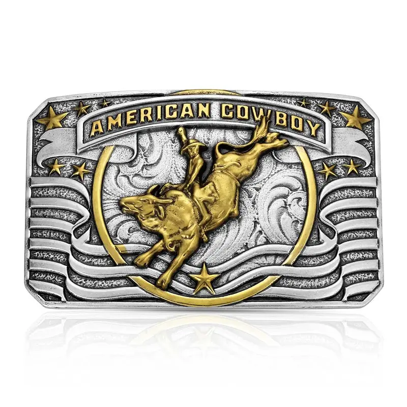 Montana Silversmiths American Cowboy Bull Rider Buckle - A1075p 1