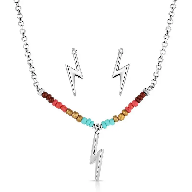 Montana Silversmiths Colorstruck Lightning Bolt Beaded Jewelry Set - Js5884 1