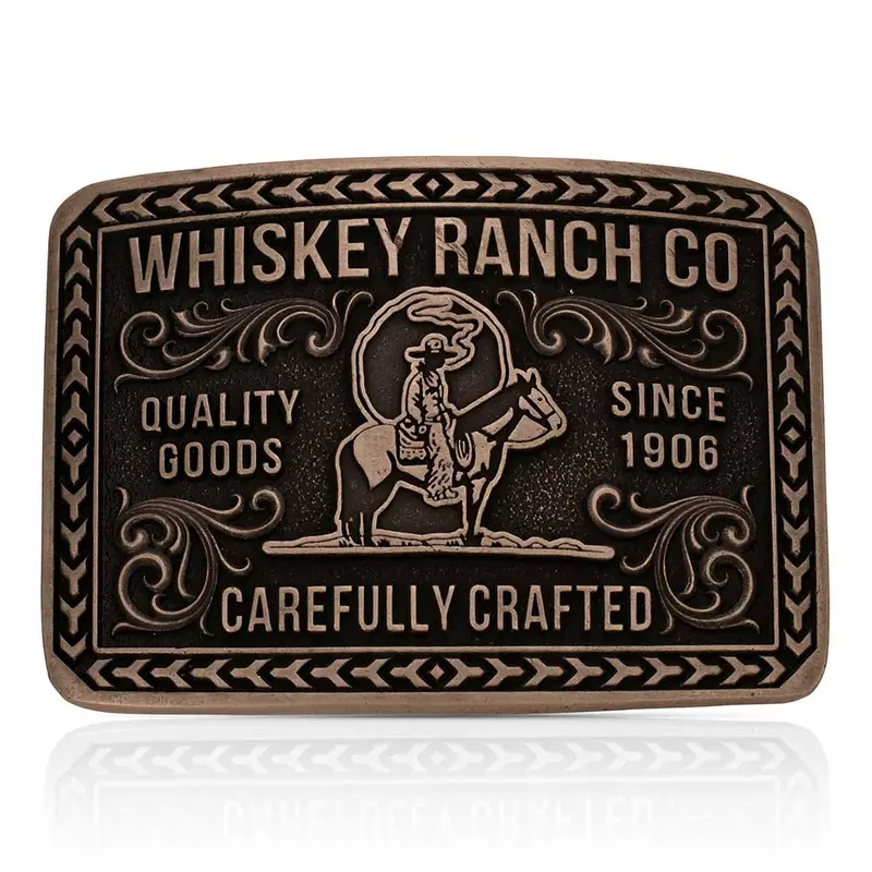 Montana Silversmiths Heritage Rider Whiskey Ranch Buckle - A1067wr 1