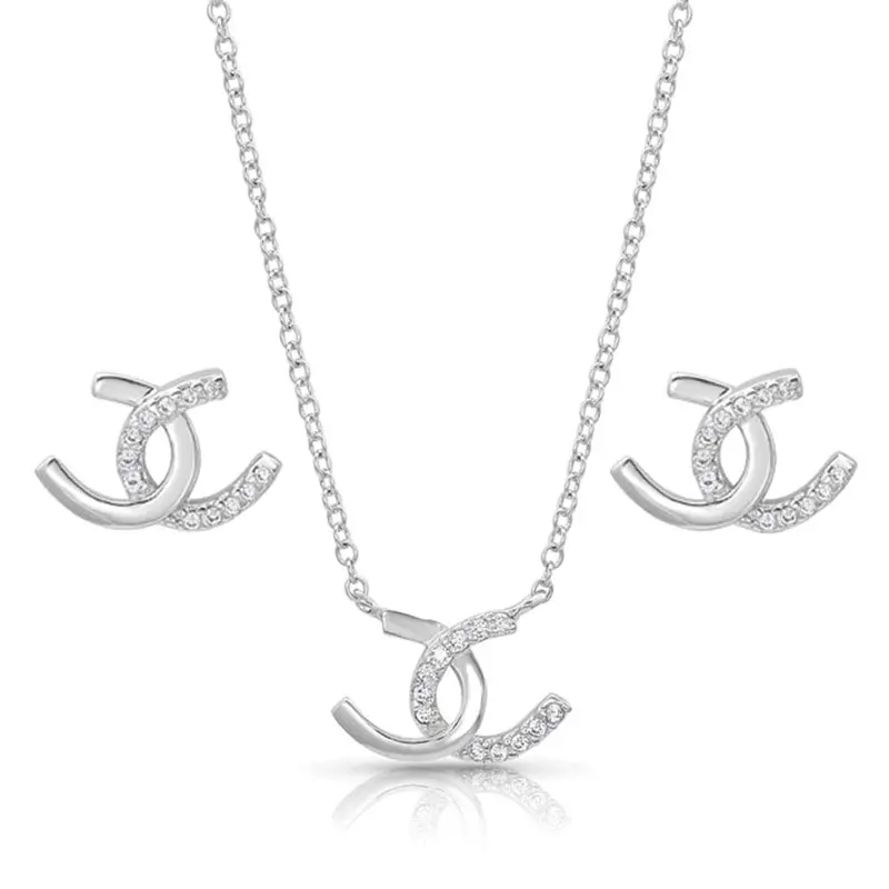 Montana Silversmiths Horseshoe Happiness Jewelry Set - Js4505 1