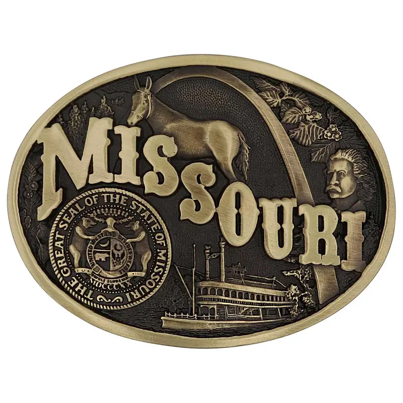 Montana Silversmiths Missouri State Heritage Attitude Buckle - 60811Moc 1