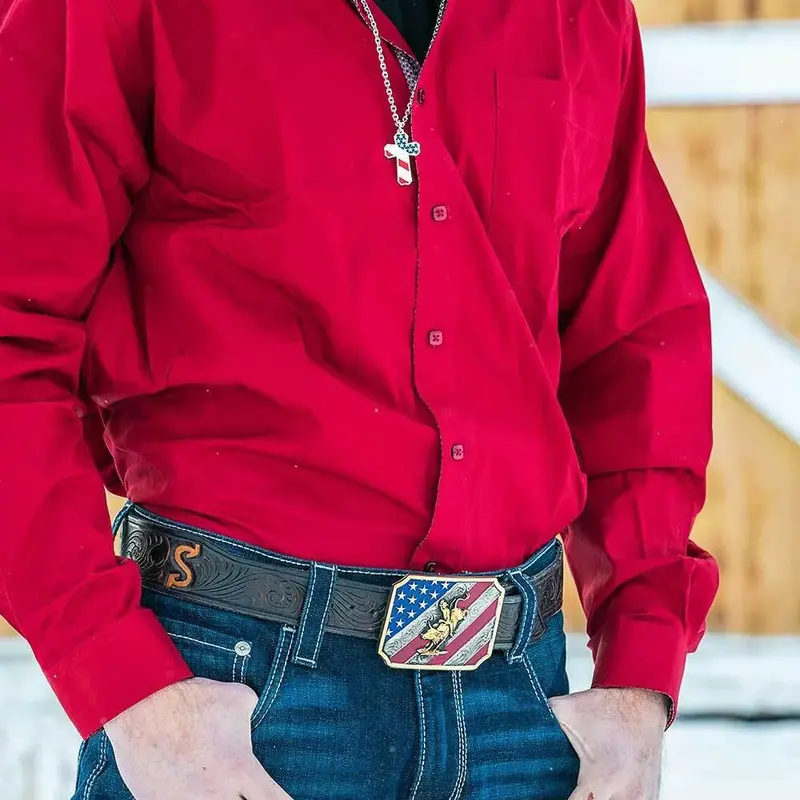 Montana Silversmiths Patriot Bull Rider Attitude Belt Buckle - A865 1