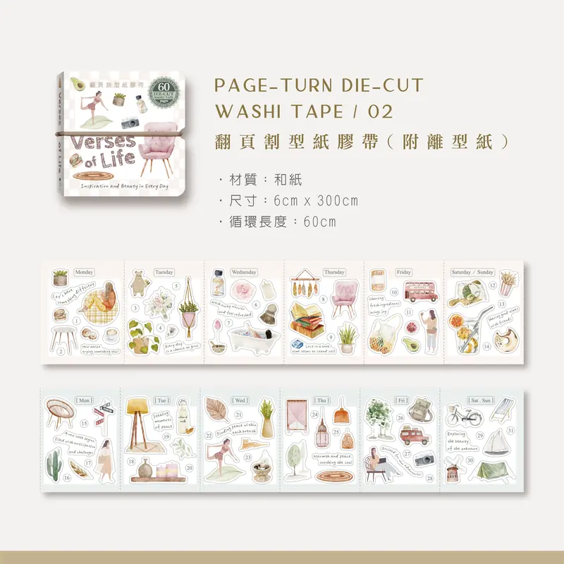 Mu Lifestyle - Washi Tape - Page Turn Die-Cut - #002 1