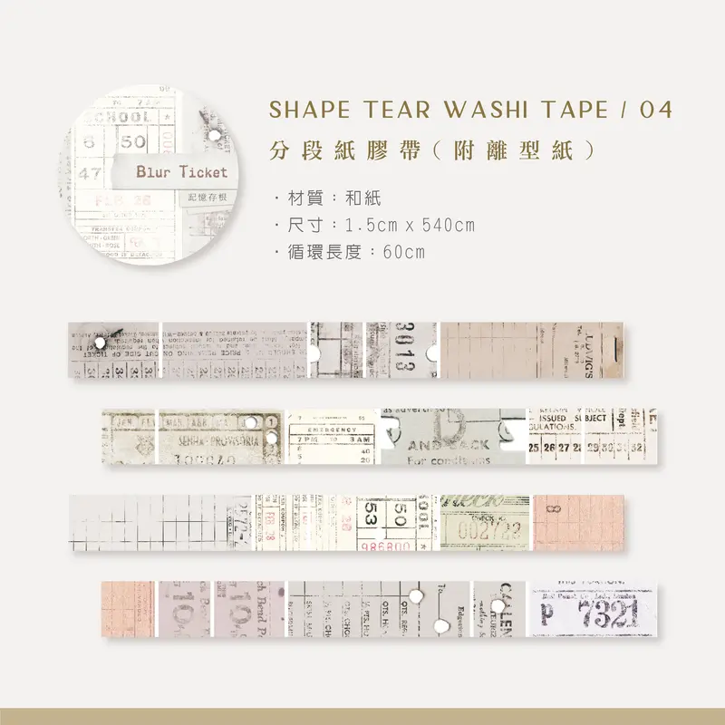 Mu Lifestyle - Washi Tape - Shape Tear - #004 1