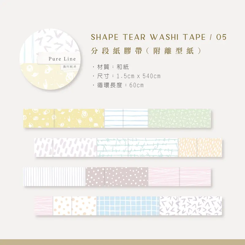Mu Lifestyle - Washi Tape - Shape Tear - #005 1