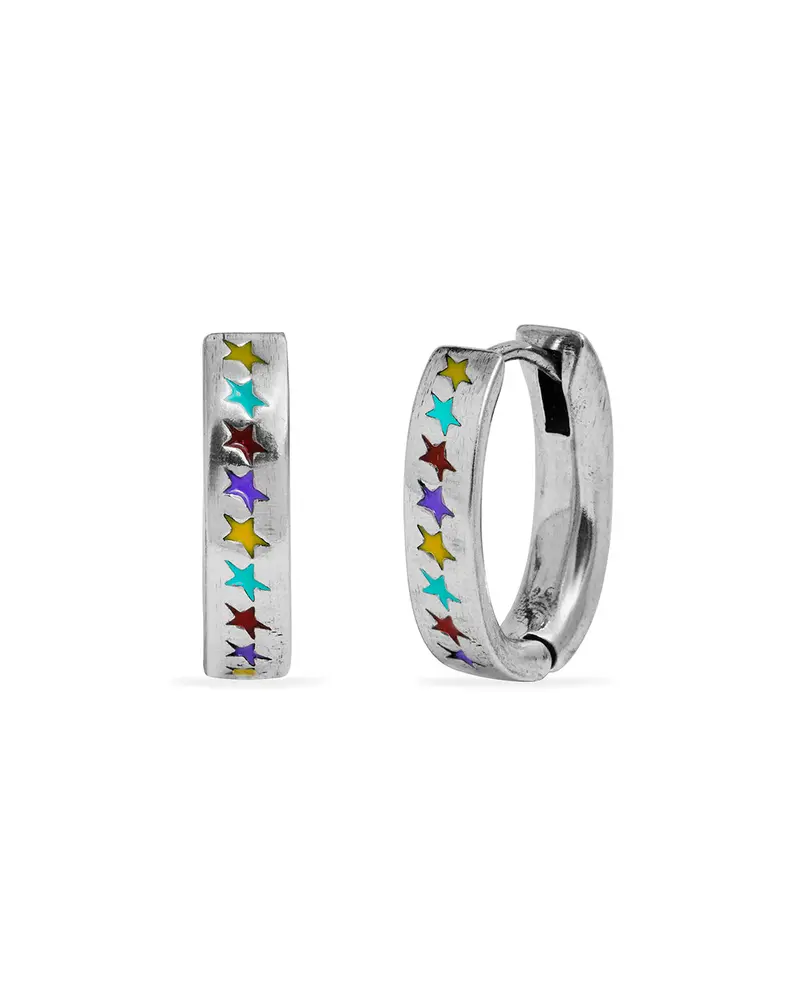 Multicolor Enameled Link Earring L 1