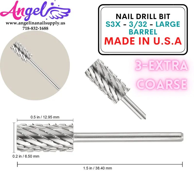 Nail Drill Bit - S3x - 3/32 - Large Barrel 1