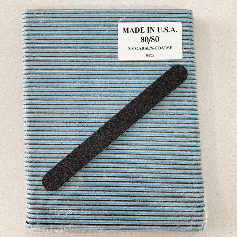 Nail File - 80/80 Blue Round-End Box/40Bags 1
