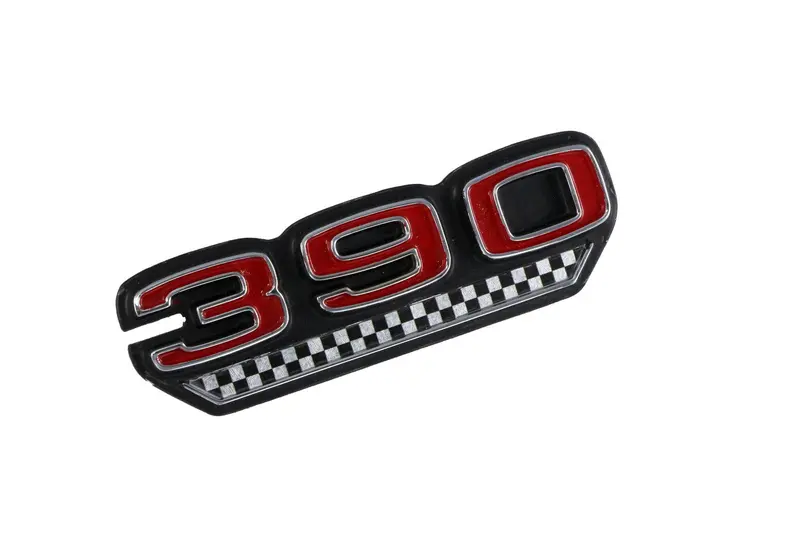 New!  Fender Emblem, "390 V-8", Red & Checkers, 1970 Amc (2 Required) 1