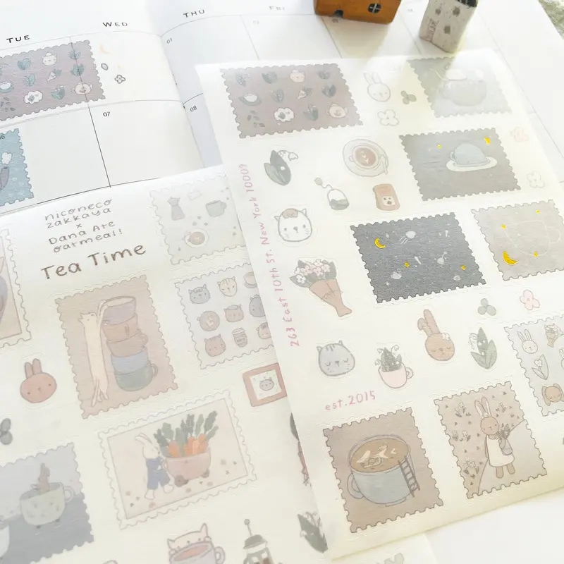 Niconeco Zakkaya - Planner Sticker - Tea Time (Washi) 1