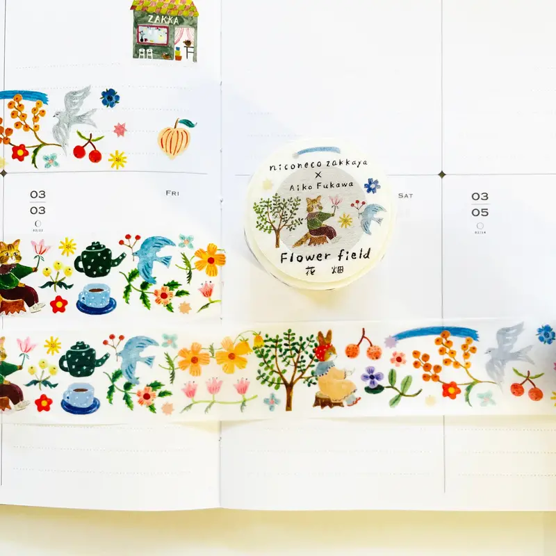 Niconeco Zakkaya - Washi Tape - Flower Field 1