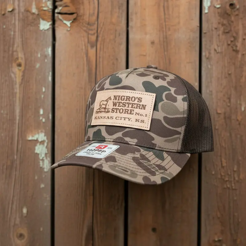 Nigro's Richardson 112 Five Panel Bark Duck Camo Leather Patch - Nbc 30 1