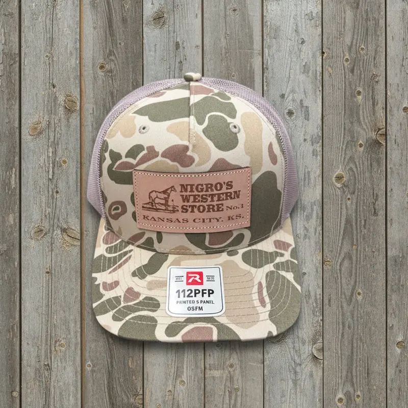 Nigro's Richardson 112 Five Panel Harvest Duck Camo Leather Patch - Nbc 32 1