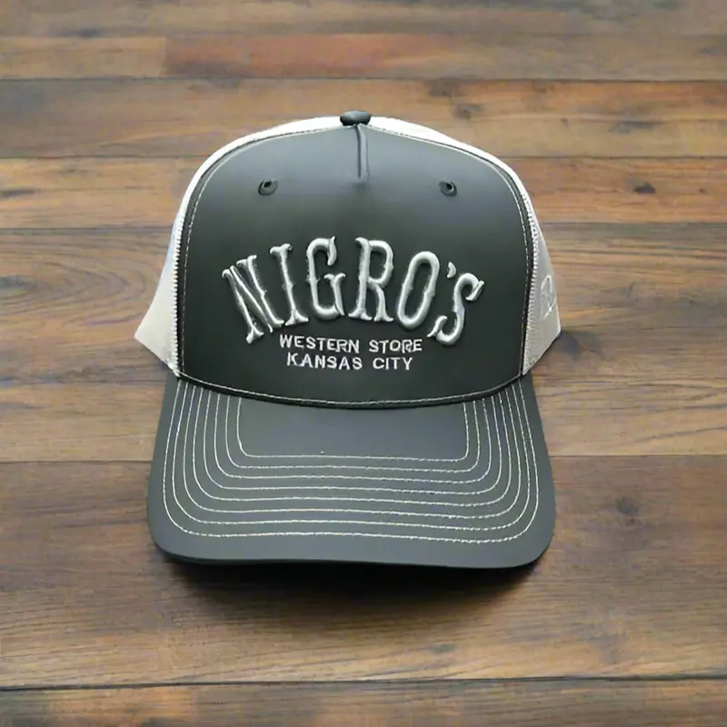 Nigro's Richardson 112 "Nigro's" Ice Grey Arch Charcoal Front White Mesh - Nbc 6 1