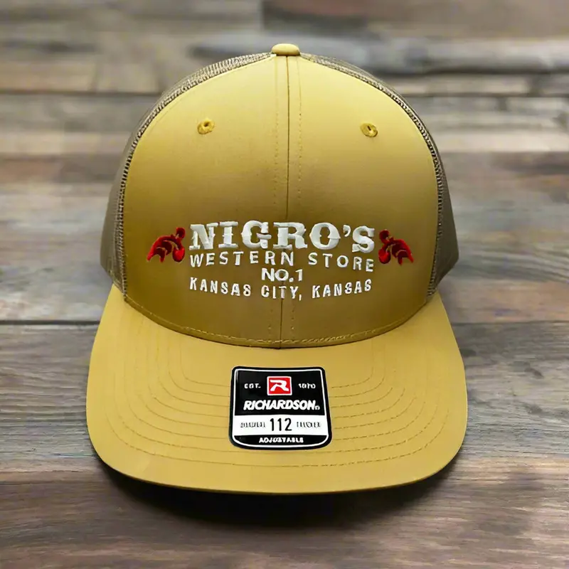 Nigro's Richardson 112 Solid Amber Gold Red Scrolls Logo - Nbc 15 1