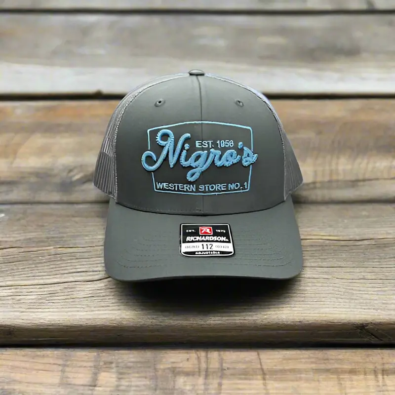 Nigro's Richardson 112 Solid Charoal Light Blue Logo - Nbc 42 1
