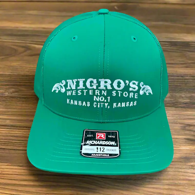Nigro's Richardson 112 Solid Kelly Green White Scrolls Logo - Nbc 11 1