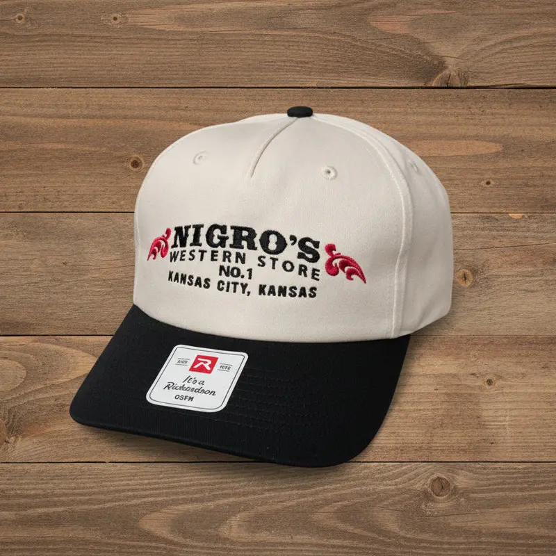 Nigro's Richardson 5 Panel 356 Cream/Black Ball Cap - Nbc 46 1