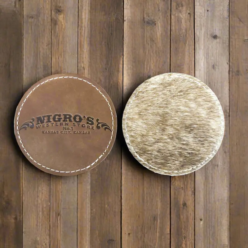 Nigro's Western Store All Leather Coaster - 2 Pack 1