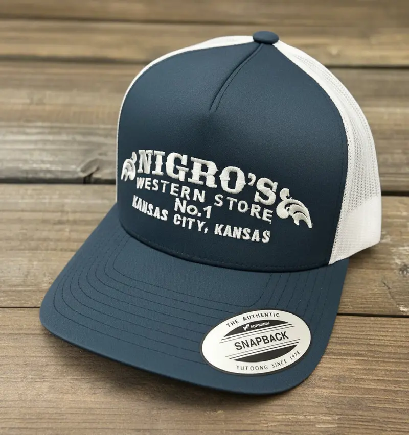 Nigro's Yupoong Classic Blue/White White Scrolls Logo - Nbc 36 1