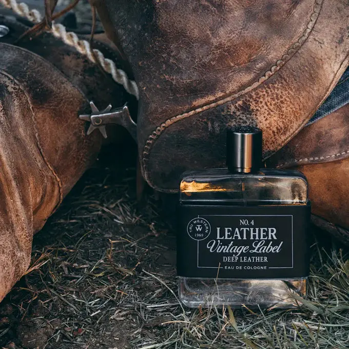 No. 4 Leather Vintage Label Deep Leather Cologne 1
