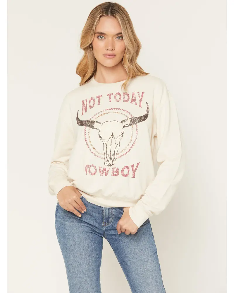 Not Today Cowboy Graphic Crewneck Sweatshirt 1