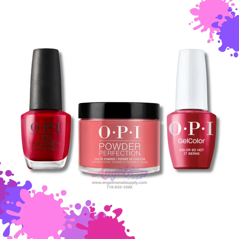 Opi 3In1 Combo Dp-Gc-Nl Z13 Color So Hot It Berns 1