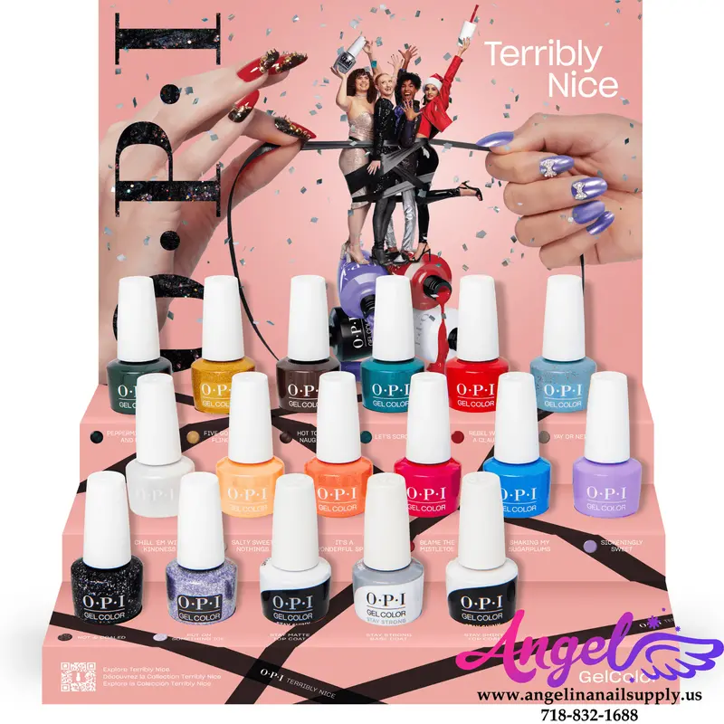 Opi Gel Color - Terribly Nice Collection 14 Colors & 1 Base Gel 2 Top Gel| Holiday 2023 1