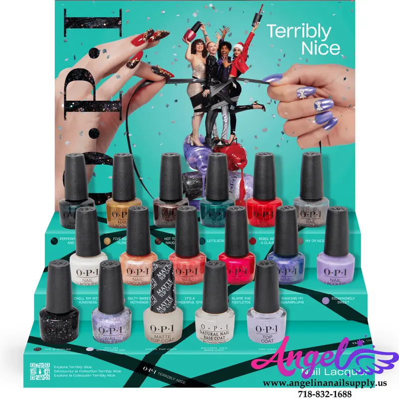 Opi Nail Lacquer - Terribly Nice Collection 14 Colors & 1 Base Coat 2 Top Coat | Holiday 2023 1