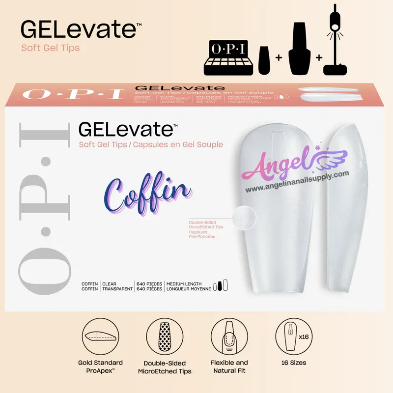 Opi Soft Gel Pre-Shaped Tip Extensions / Coffin 1