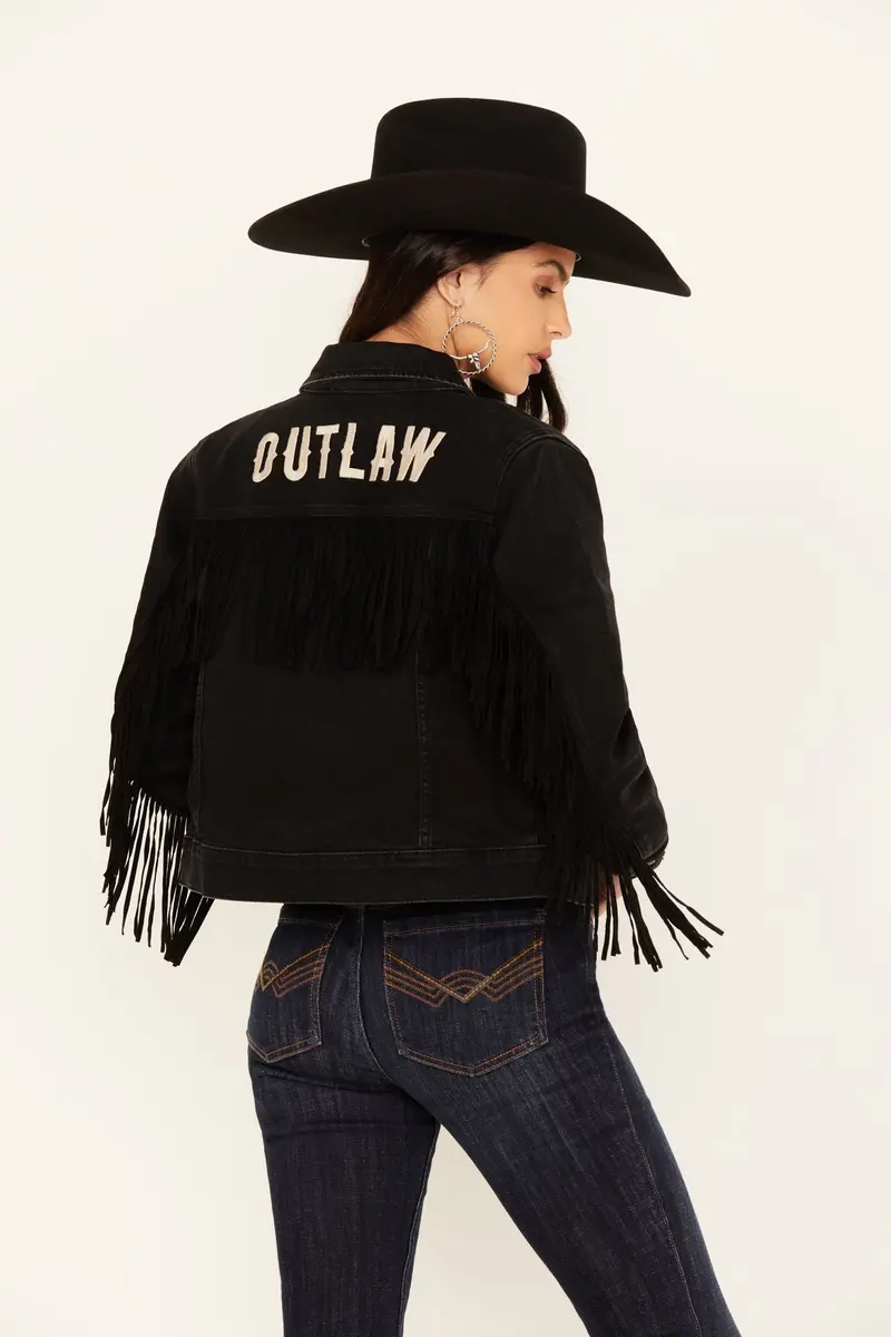 Outlaw Fringe Denim Trucker Jacket 1