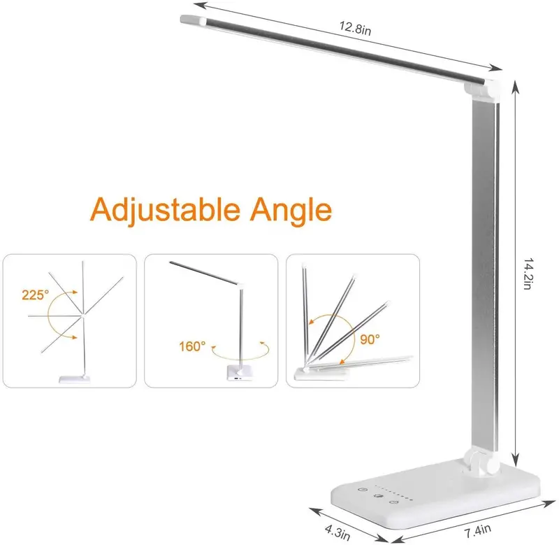 Oxylops Led Desk Lamp | Touch-Dimmable Lamp With Usb Charging Port, Timer Function, Foldable Lamp 1