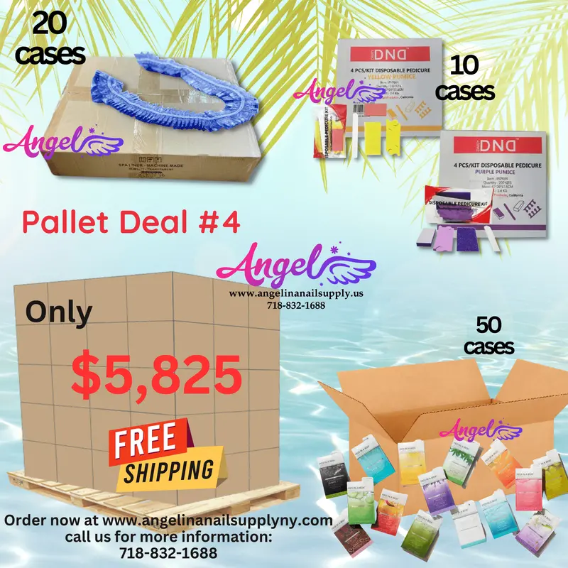 Pallet Deal #4 Angel Mix Products: Voesh 4 Steps Delux Pedi In A Box, Pedicure Kit, Blue Liner 1