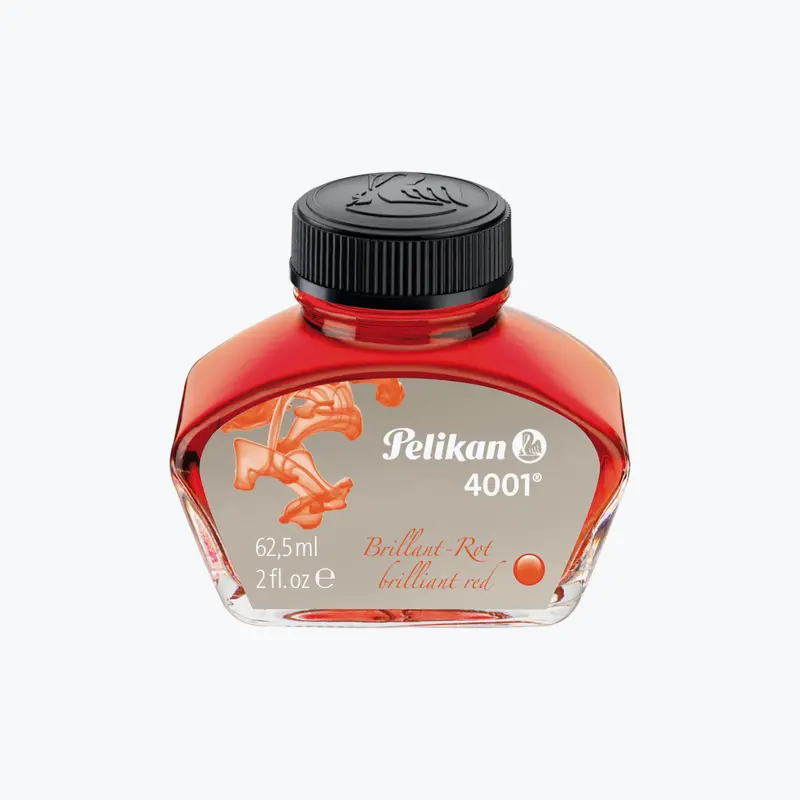 Pelikan - Fountain Pen Ink - 4001 - 62.5Ml - Brilliant Red 1