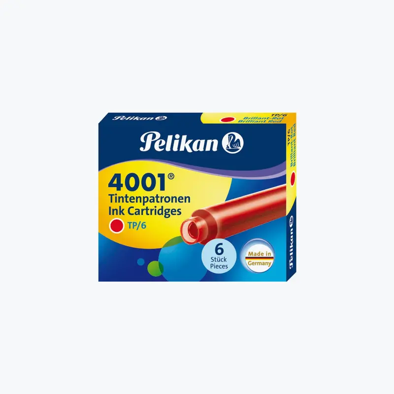 Pelikan - Fountain Pen Ink - Cartridges - 4001 - Brilliant Red 1