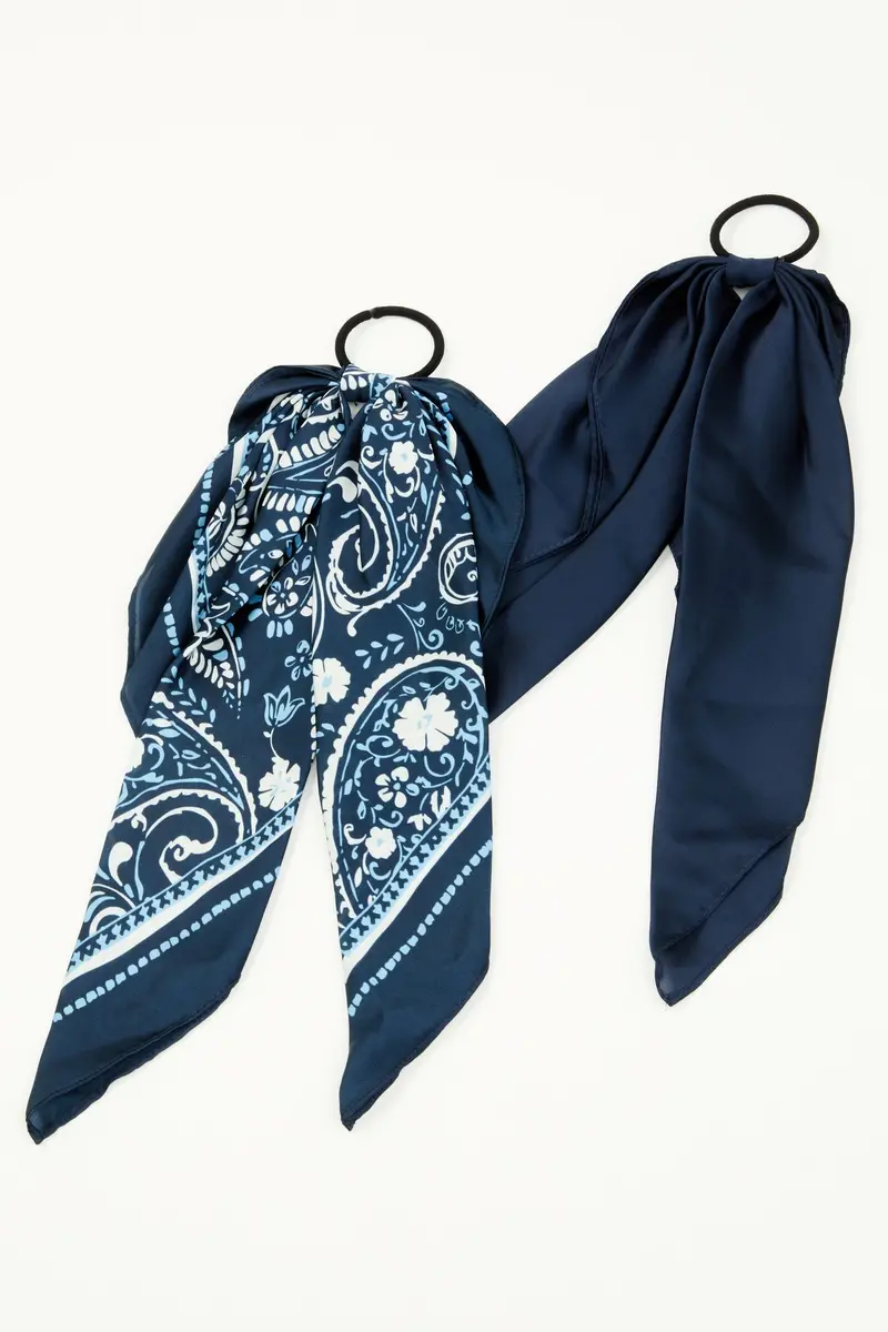 Peyton Bandana Print Hair Tie Set - 2 Piece 1