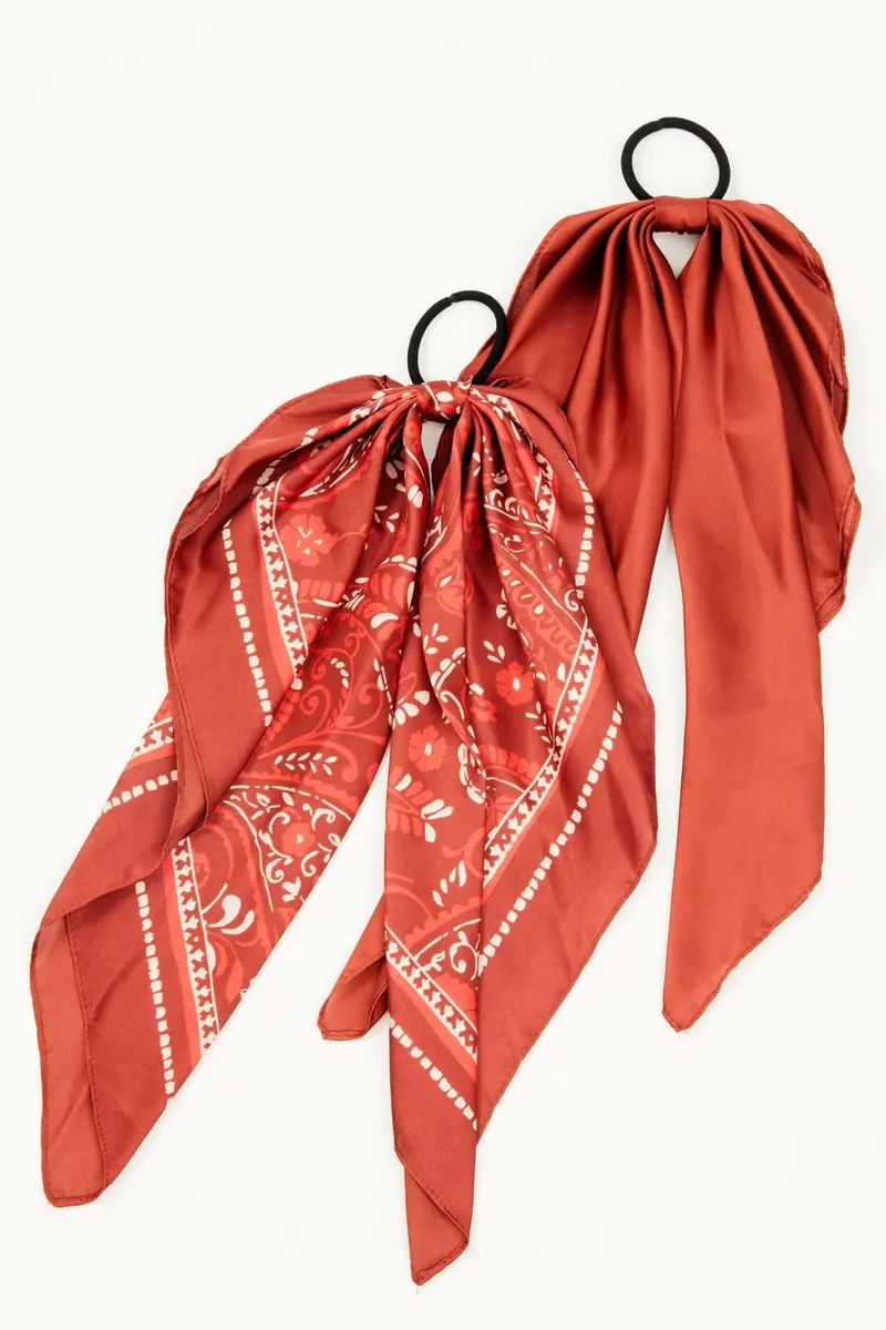 Peyton Bandana Print Hair Tie Set - 2 Piece 1