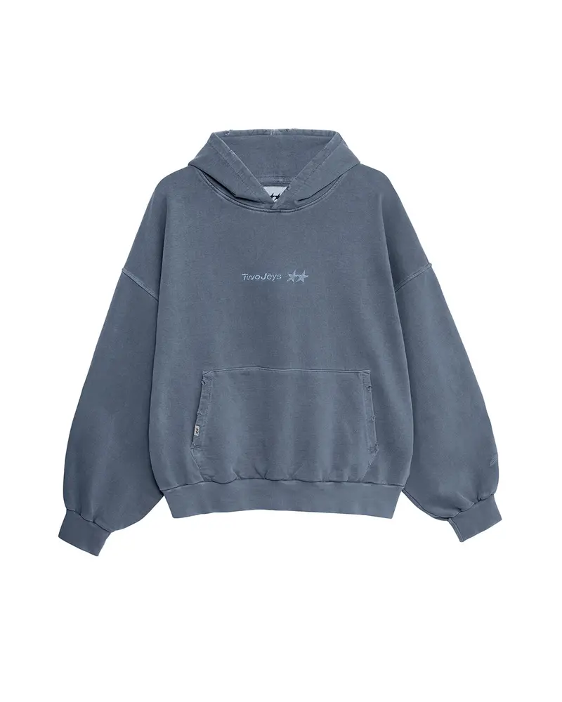Pigment Dyed Blue Icon Hoodie 1